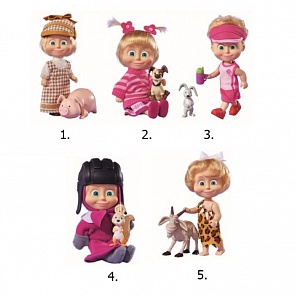 Кукла Маша с друзьями-животными, 12 см, несколько видов (Simba, 9302117)